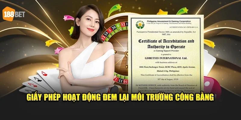 188BET Nhà cái sở hữu đầy đủ giấy phép, chứng từ hoạt động.
