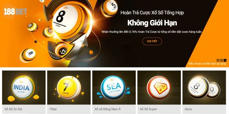 188BET Sân chơi xổ số tại 188BET sở hữu tỷ lệ cược thưởng bạc tỷ.