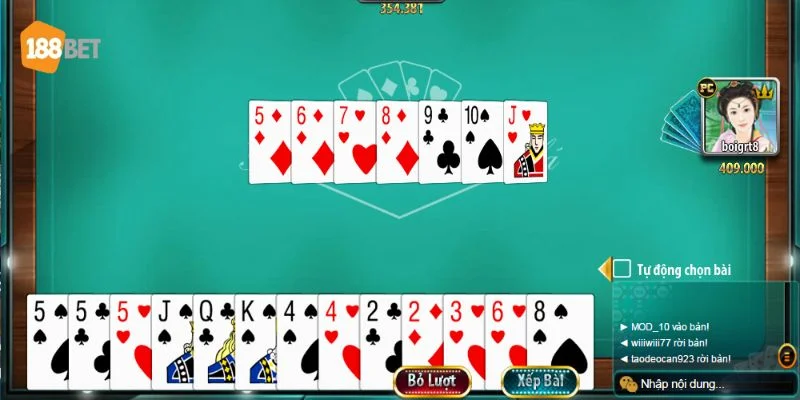 4 bước tham gia chơi một ván bài tiến lên miền nam tại 188BET.